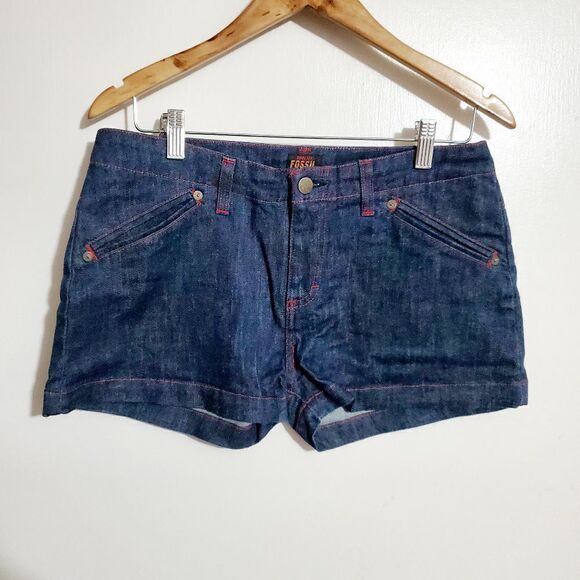 Fossil VTG Dark Denim Shorts Size 8 - Picture 1 of 9